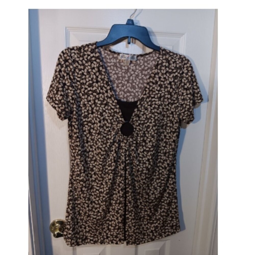 glu glu women's top brown and beige size medium